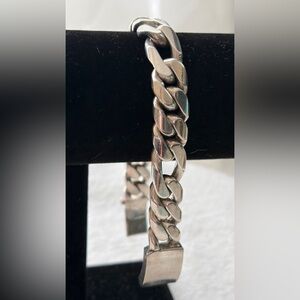 Men’s Solid 925 Sterling Cuban Link Bracelet 9” 108g Mexico